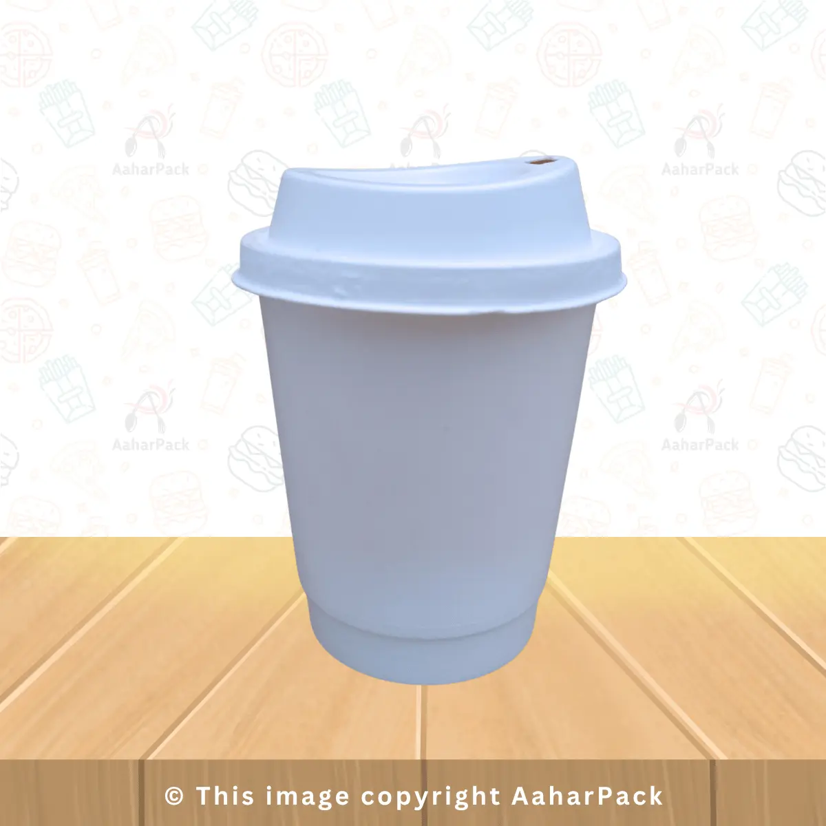 210 ML (7OZ) Double Wall White Paper Cup With Bagasse Sipper Lid  Pack Of 1000 Pcs
