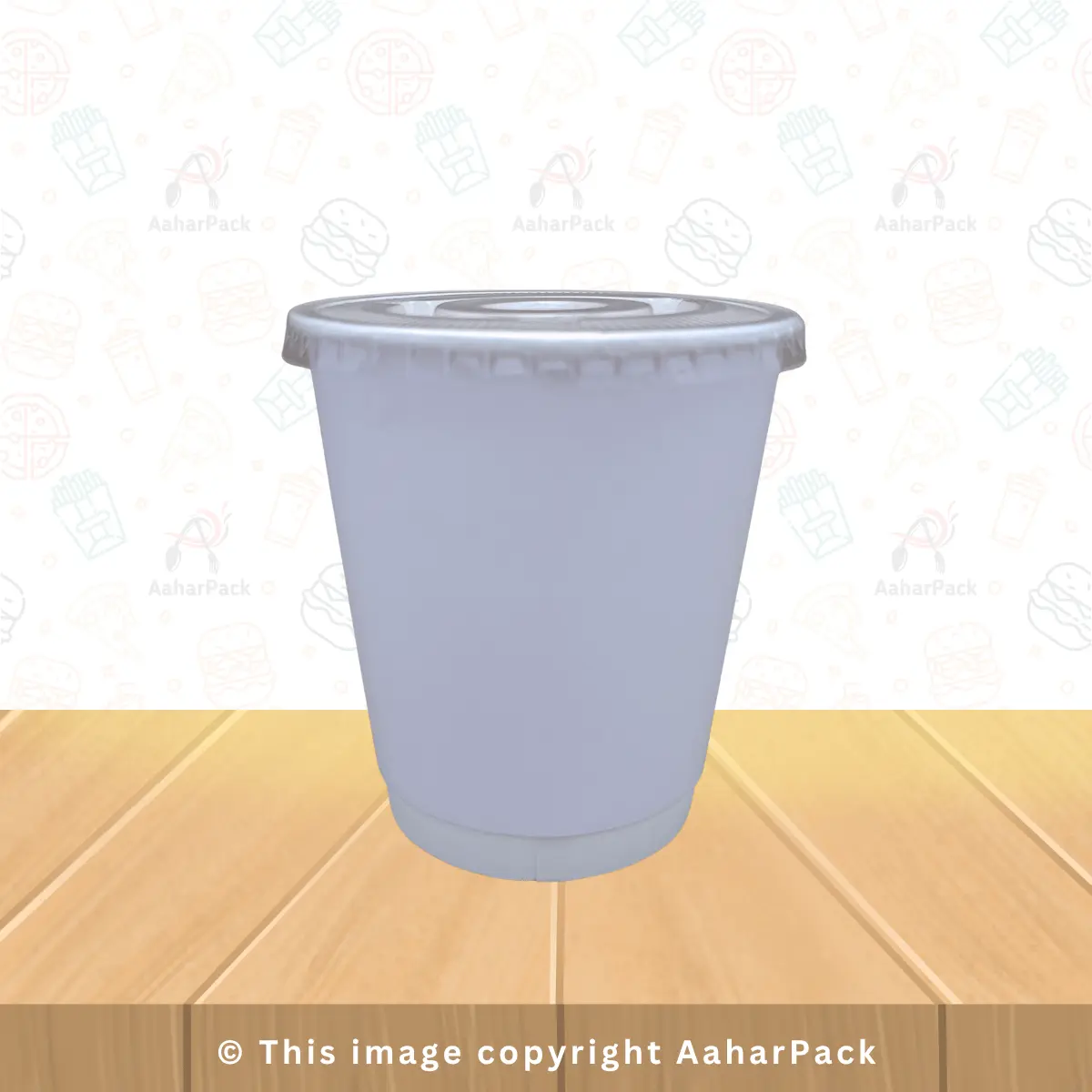 250 ML (8OZ) Double Wall White Paper Cup With Plastic Flat Lid Pack Of 1000 Pcs