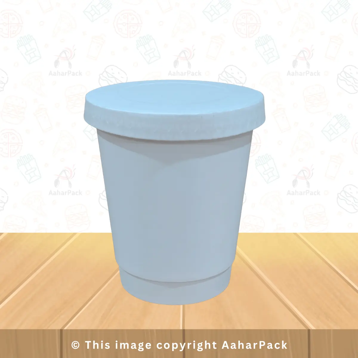 210 ML (7OZ) Double Wall White Paper Cup With Paper Flat Lid  Pack Of 1000 Pcs