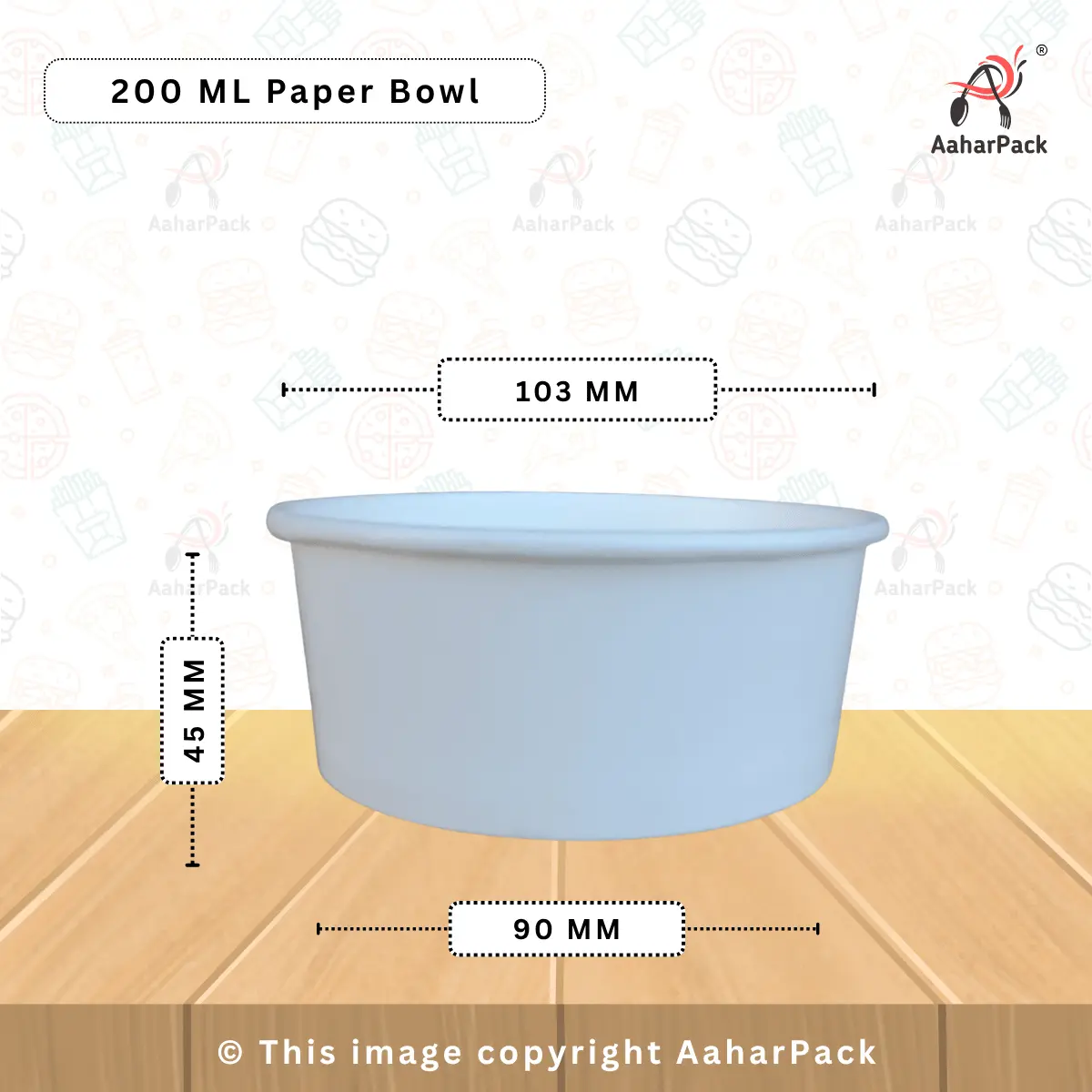 200 ML White Paper Bowls with Plastic Flat Lids – Pack of 1000 | Leak-Proof Disposable Food Bowls for Takeaway, Snacks & Gravies