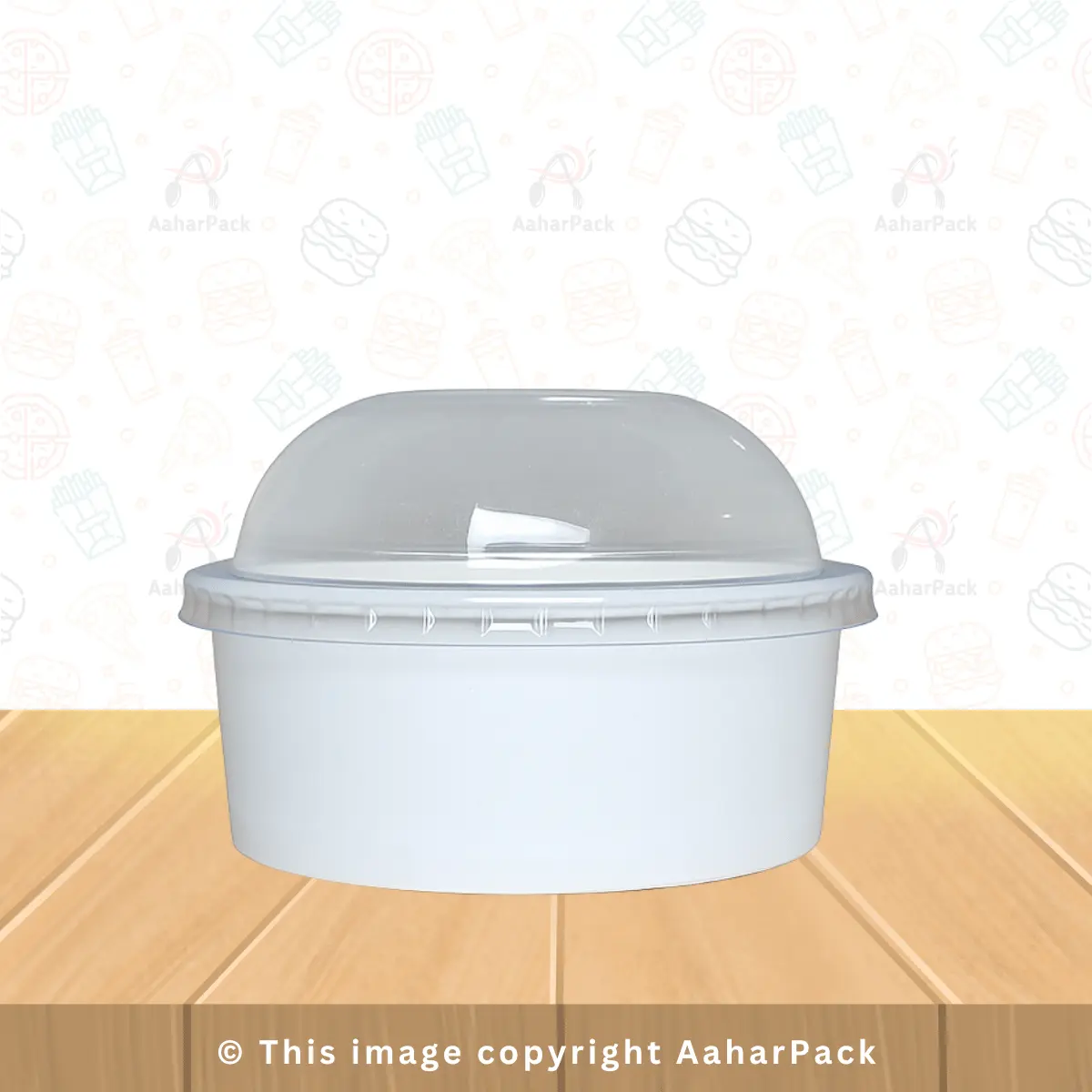 200 ML White Paper Bowls with Dome Plastic Lids – Pack of 1000 | Disposable Leak-Resistant Food Bowls for Snacks, Sweets & Gravies