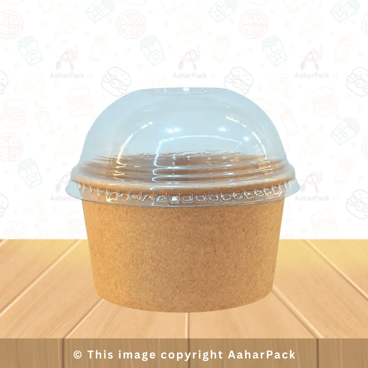 350 ML Kraft Paper Bowls with Dome Lids – Pack of 1000 | Eco-Friendly Disposable Bowls for Snacks, Salads & Takeaway