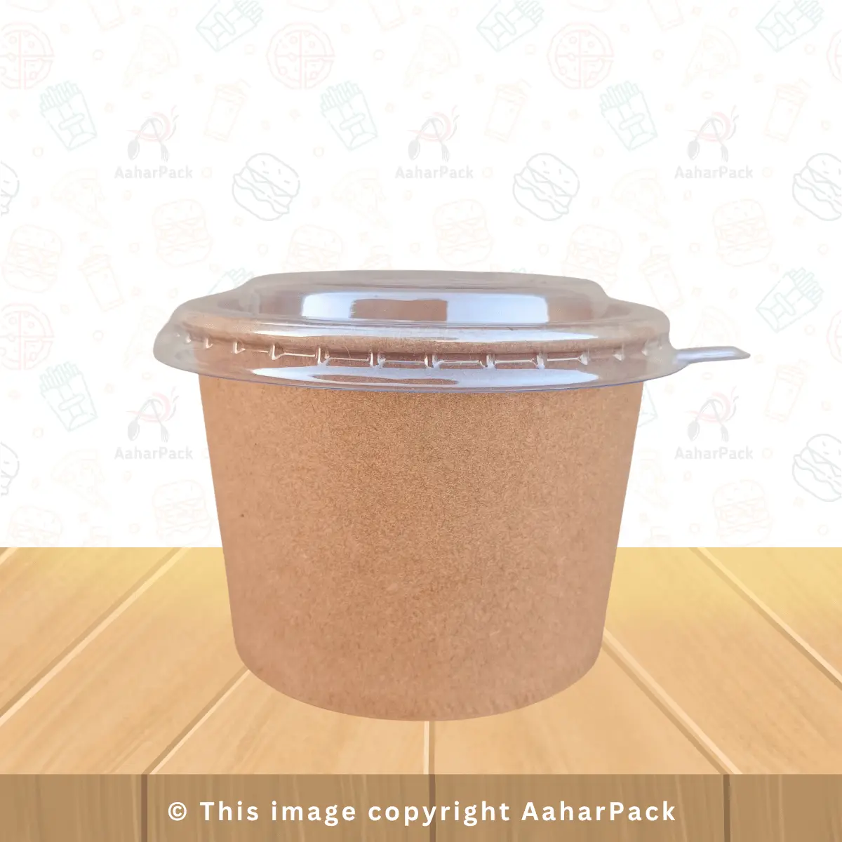 350 ML Kraft Paper Bowls with Plastic Flat Lids – Pack of 1000 | Leak-Proof, Eco-Friendly Food Containers for Takeaway & Delivery
