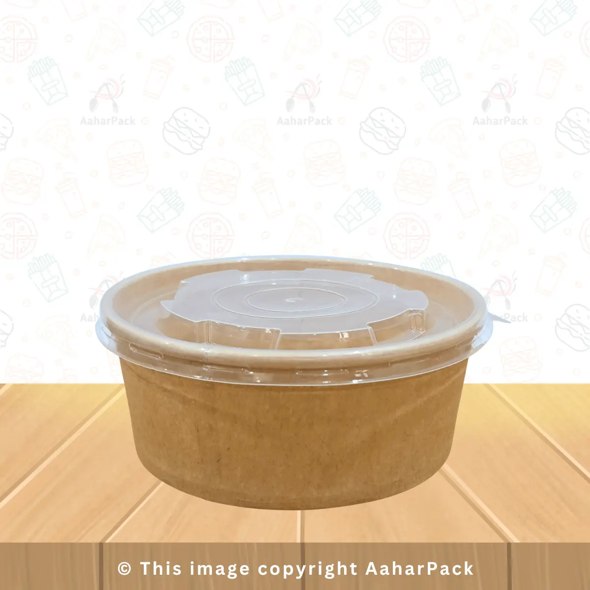 500 ML Kraft Paper Salad Bowls with PP Lids – Pack of 1000 | Microwave-Safe Disposable Bowls for Hot & Cold Food, Meal Prep, and Takeaway