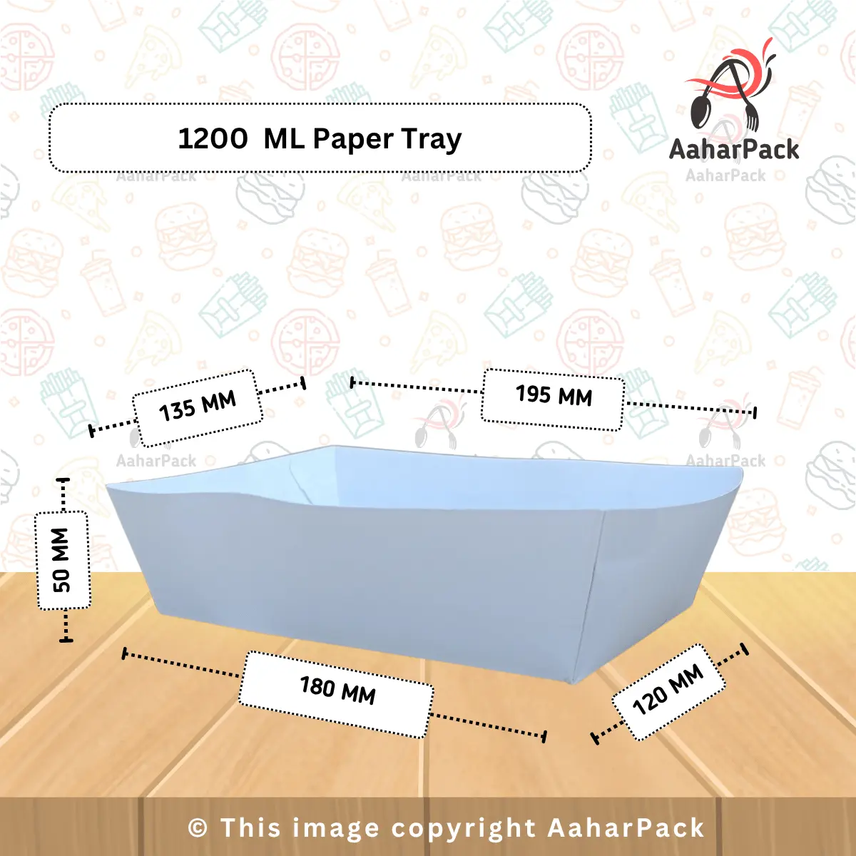 1200 ML White Boat Paper Tray – Extra Large Disposable Tray for Food Serving & Catering (Pack of 500 Pcs)