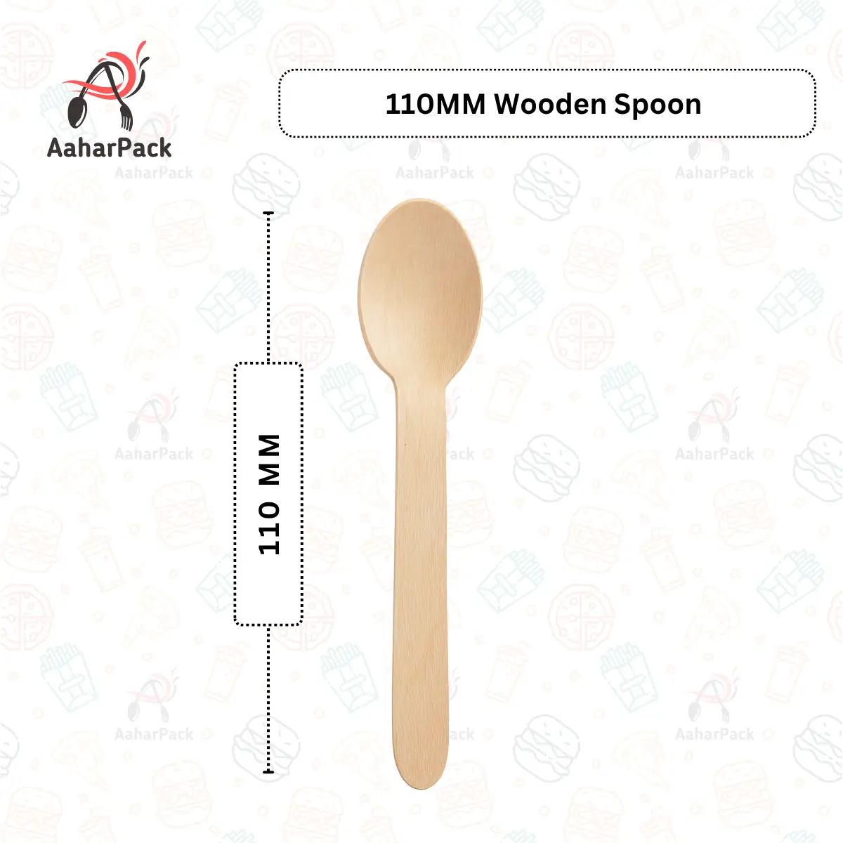 110 MM Disposable Wooden Spoons – Pack of 1000 | Eco-Friendly & Compostable Cutlery for Desserts, Takeaway & Catering Use