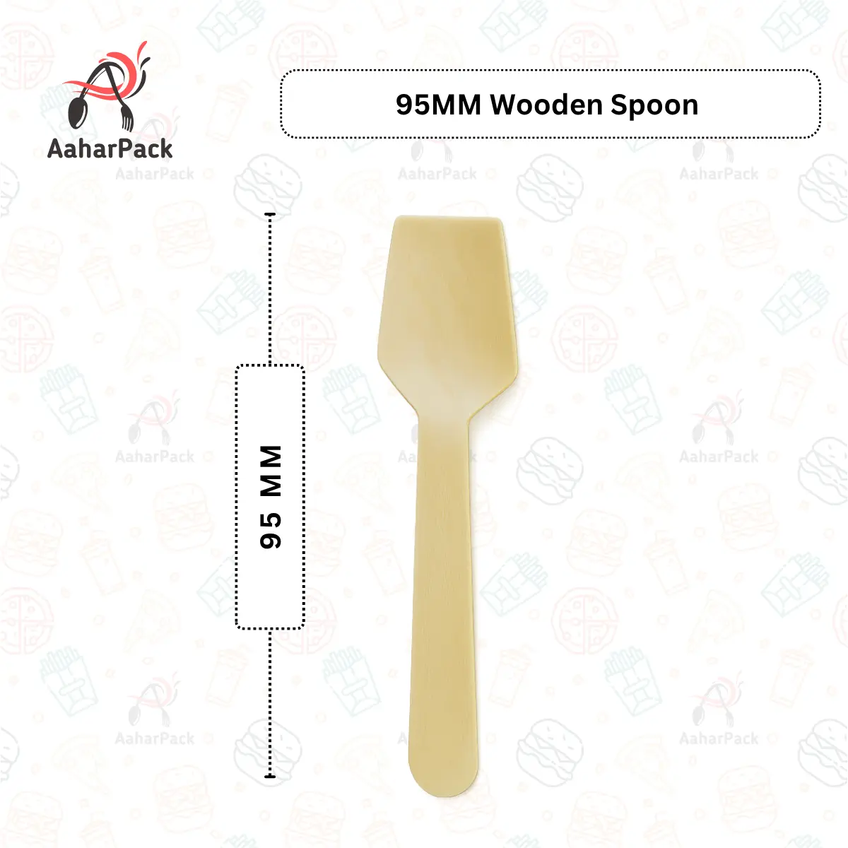 95 MM Disposable Wooden Spoons – Pack of 1000 | Eco-Friendly, Biodegradable Cutlery for Ice Cream, Desserts, and Events