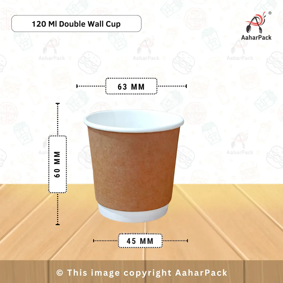 120 ML (4oz) Double Wall Kraft Paper Cups – Pack of 1000 | Premium Disposable Cups