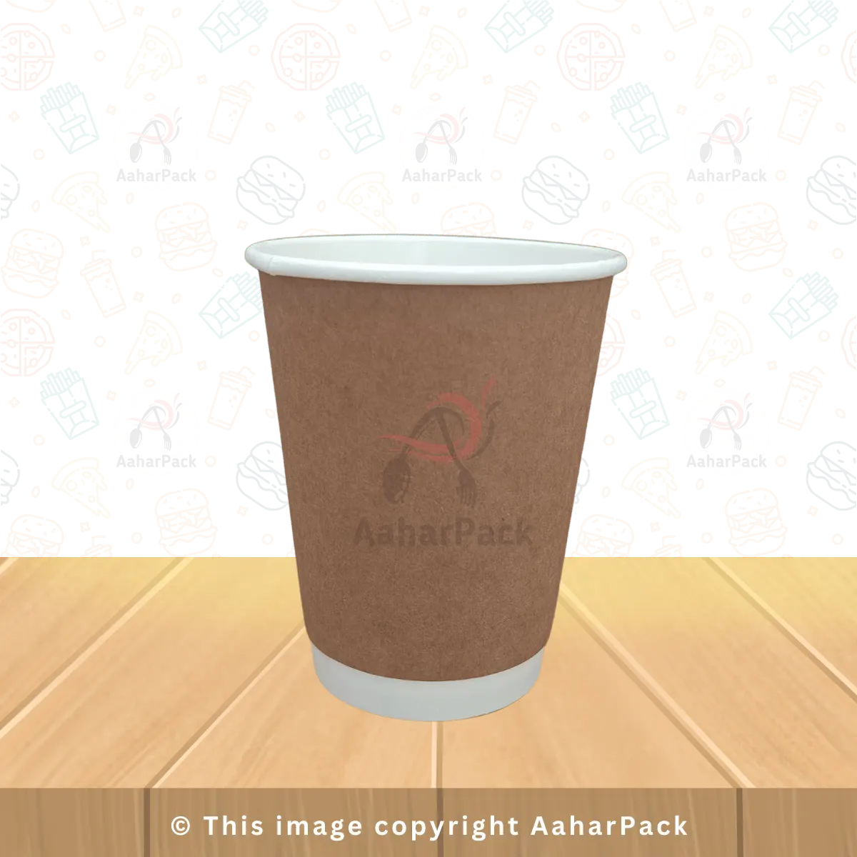 250 ML (8OZ) Double Wall Kraft Paper Cup With Lockable White Sipper Lid ...