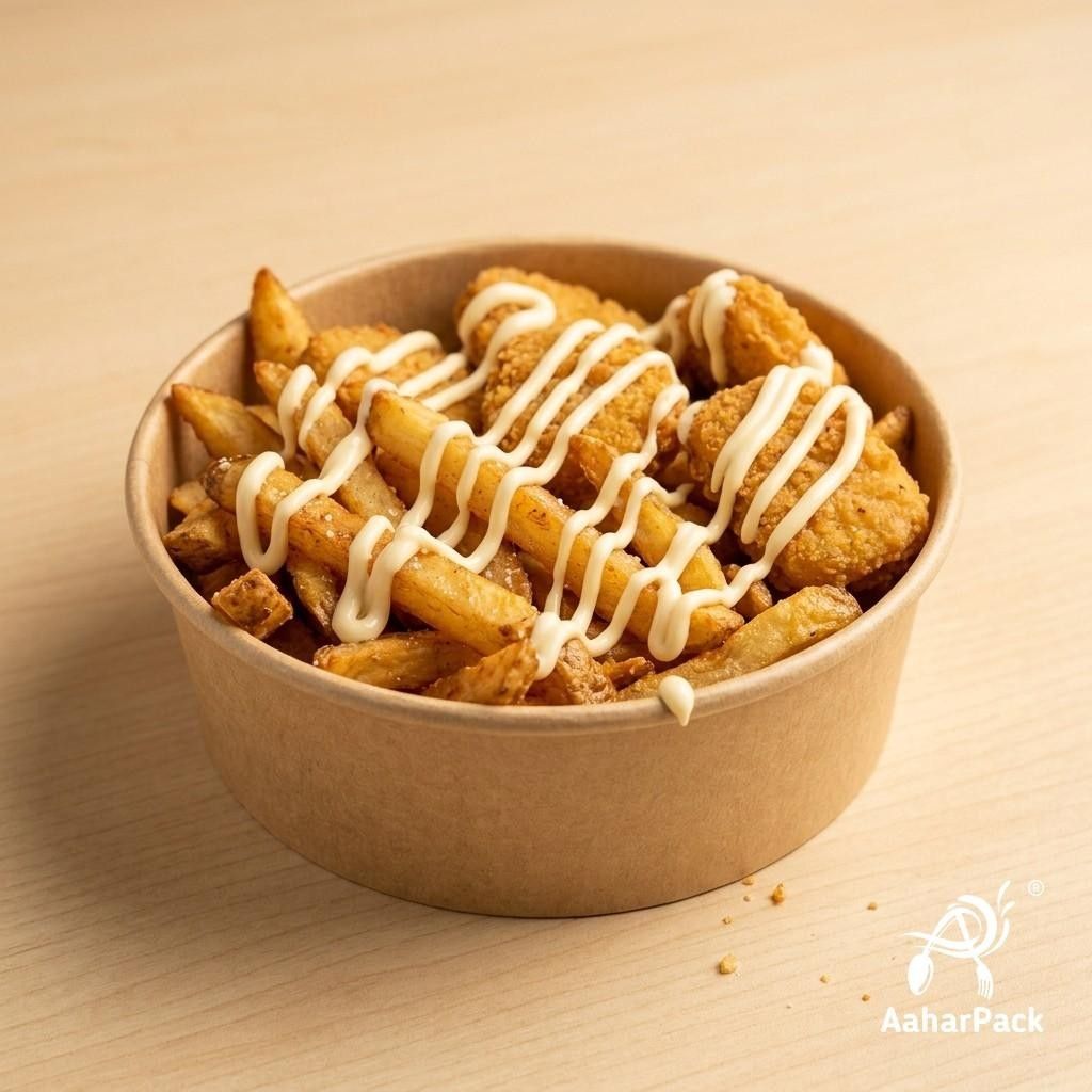 500 ML Kraft Paper Salad Bowls Without Lid (Pack of 200) - Brown Disposable Takeaway Food Containers | Leak-Proof, Eco-Friendly, Microwave Safe Bowls for Restaurant, Meal Prep & Catering