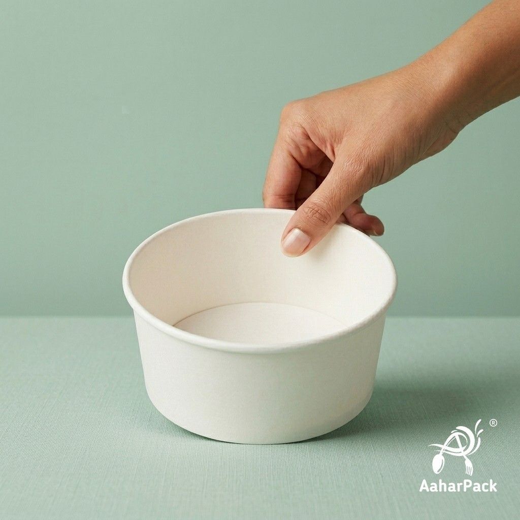 750 ML White Paper Salad Bowls Without Lid (Pack of 200) - Large Premium Disposable Food Containers | Heavy-Duty, Leak-Proof Takeaway Bowls for Restaurants, Catering & Main Course Meals