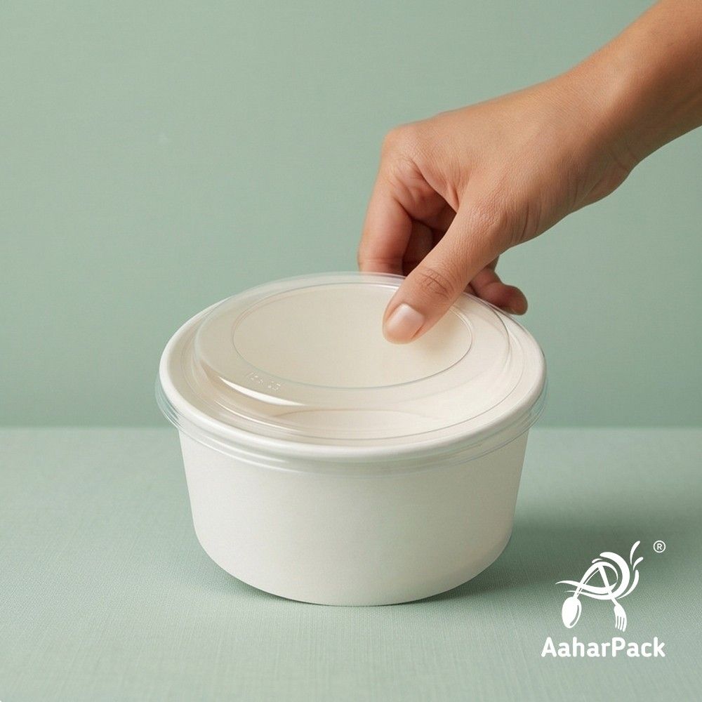 750 ML White Paper Salad Bowls with Clear PET Lids (Pack of 150) - Large Premium Disposable Food Containers | Leak-Proof Takeaway Packaging for Salads, Poke Bowls & Deli Display