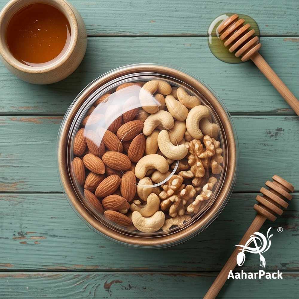 500 ML Kraft Paper Bowls with Dome Lids (Pack of 150) - Large Brown Disposable Paper Bowls | Eco-Friendly, Leak-Proof Takeaway Food Containers for Mega Sundaes, Smoothie Bowls & Loaded Desserts