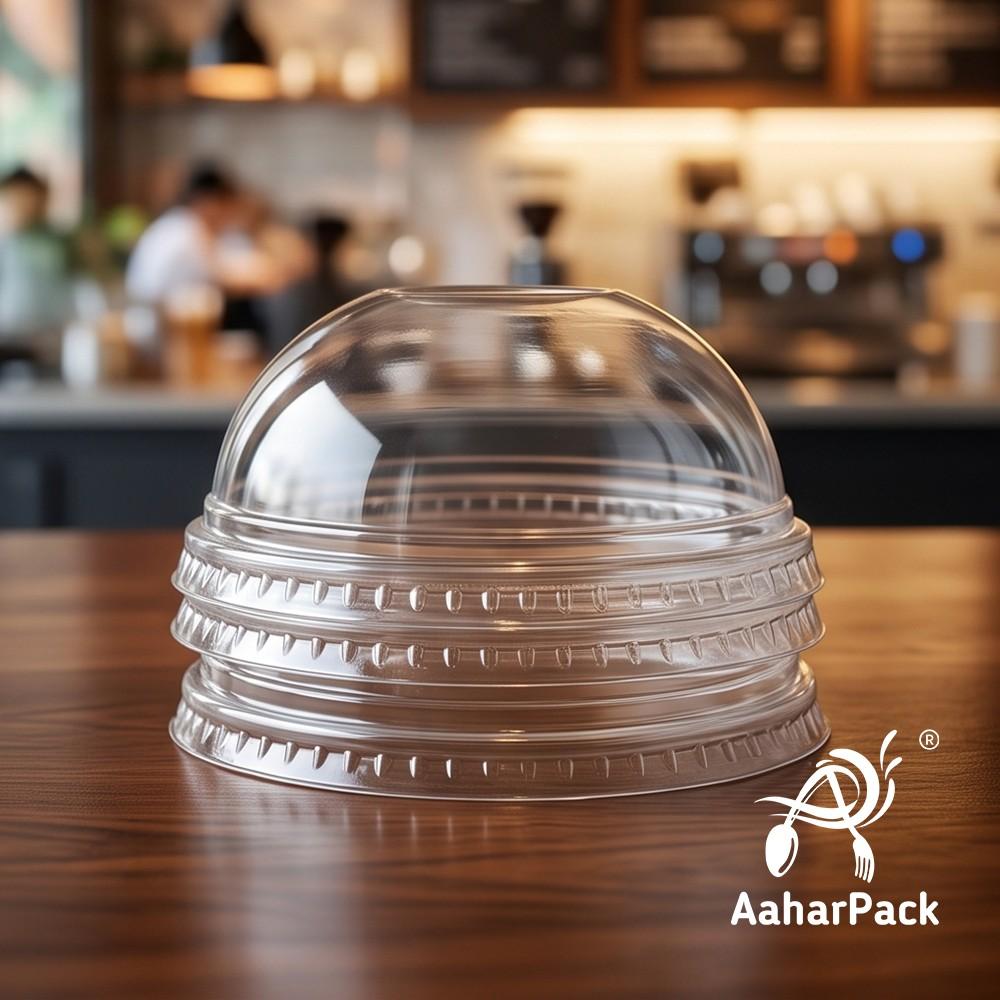 250 ML White Paper Bowls with Dome Lids (Pack of 150) - Small Disposable Paper Bowls | Premium Leak-Proof Takeaway Food Containers for Ice Cream Sundaes, Desserts & Fruit Bowls