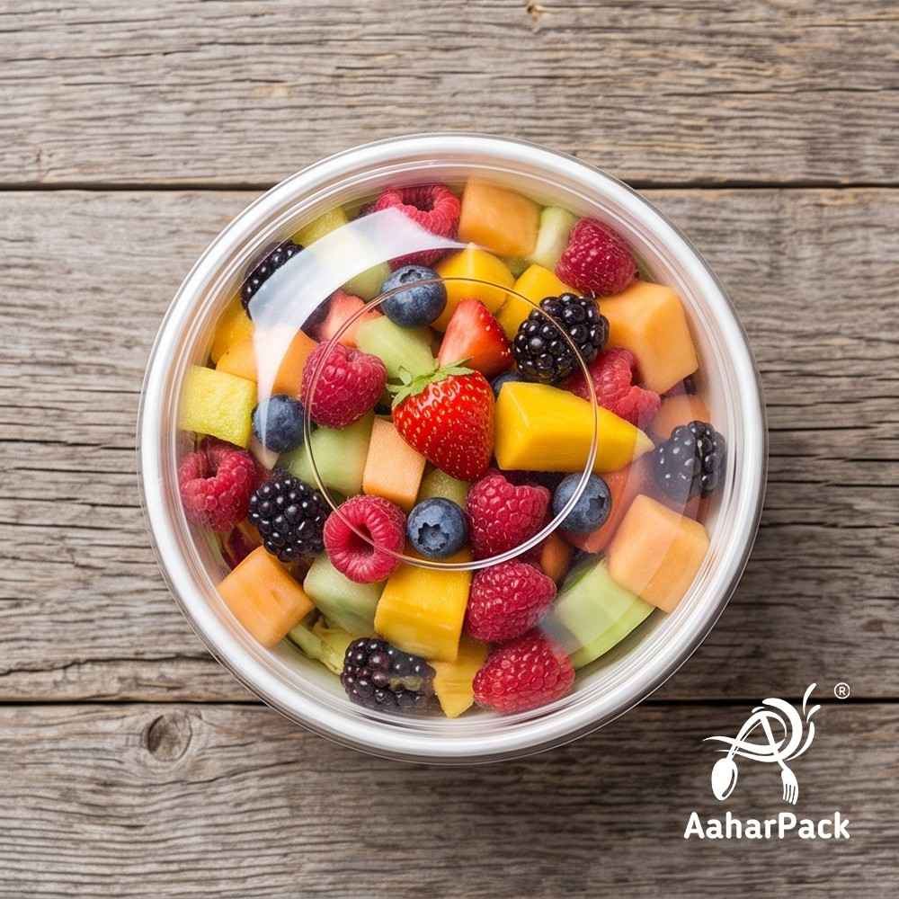 350 ML White Paper Bowls with Dome Lids (Pack of 150) - Medium Disposable Paper Bowls | Premium Leak-Proof Takeaway Food Containers for Large Ice Cream Sundaes, Loaded Desserts & Fruit Bowls