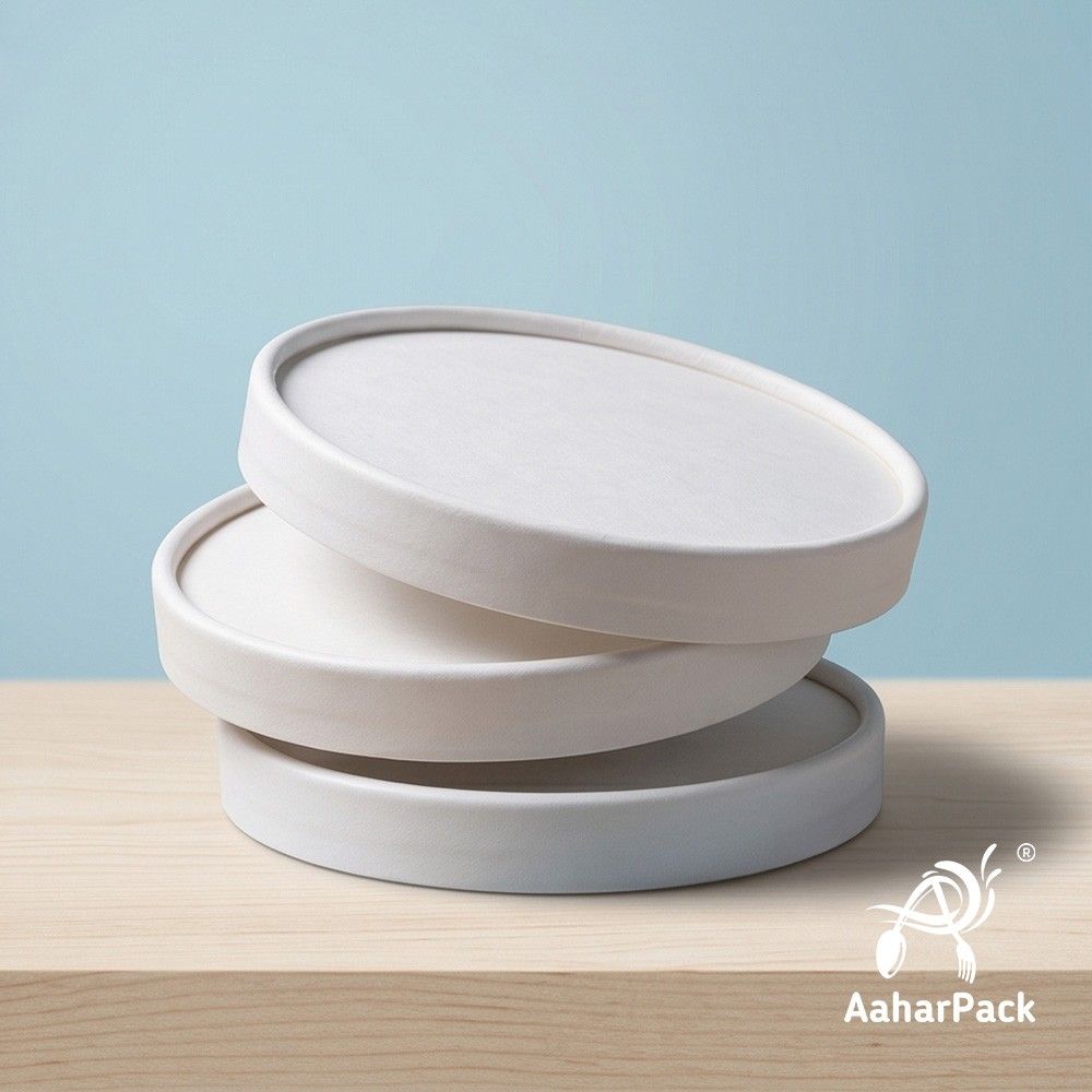 250 ML White Paper Bowls with Paper Lids (Pack of 100) - 100% Eco-Friendly Disposable Paper Bowls | Premium Leak-Proof Takeaway Food Containers for Hot Soups, Gravies & Desserts
