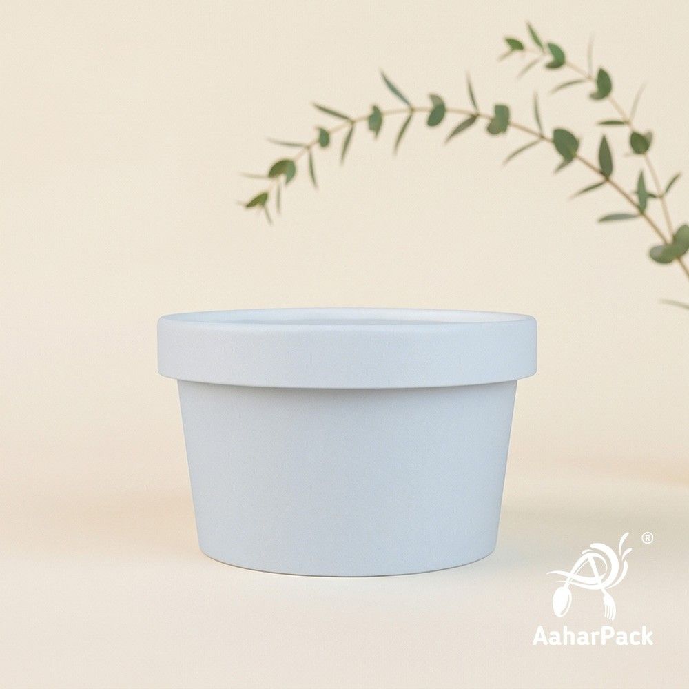 250 ML White Paper Bowls with Paper Lids (Pack of 100) - 100% Eco-Friendly Disposable Paper Bowls | Premium Leak-Proof Takeaway Food Containers for Hot Soups, Gravies & Desserts