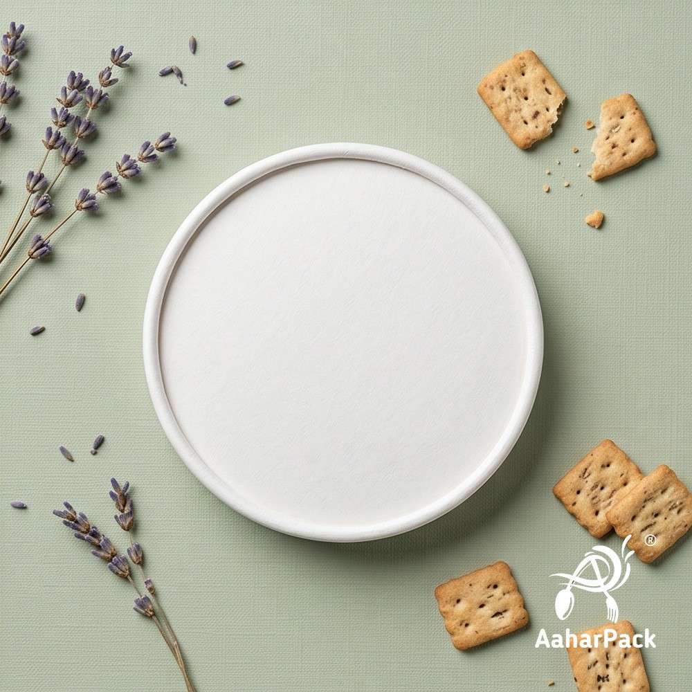 500 ML White Paper Bowls with Paper Lids (Pack of 100) - 100% Eco-Friendly Large Disposable Paper Bowls | Premium Leak-Proof Takeaway Food Containers for Biryani, Hot Soups & Noodles