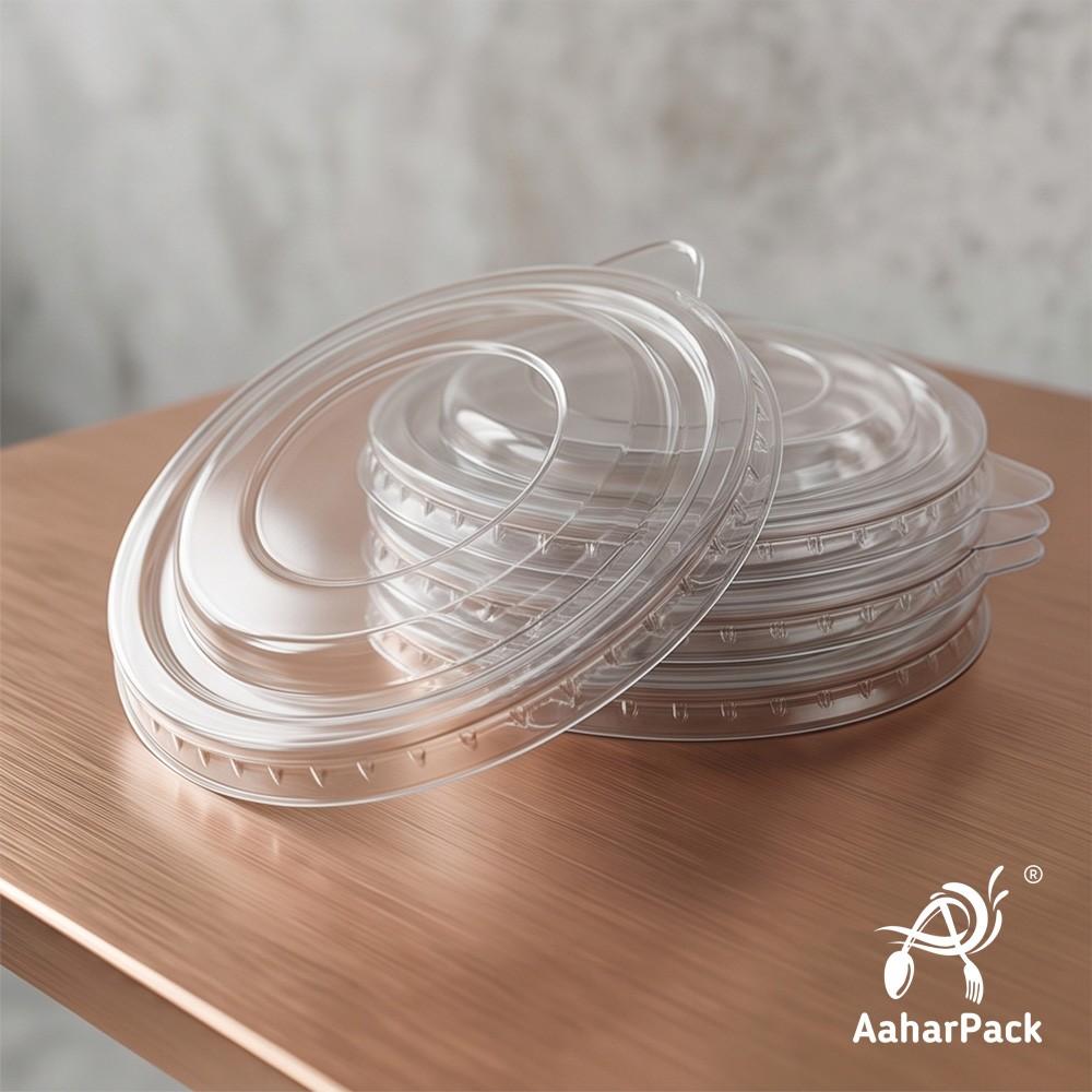 250 ML Kraft Paper Bowls with Plastic Flat Lids (Pack of 150) - Small Brown Disposable Paper Bowls | Eco-Friendly, Leak-Proof Takeaway Food Containers for Hot Soups, Gravies, Dips & Sides