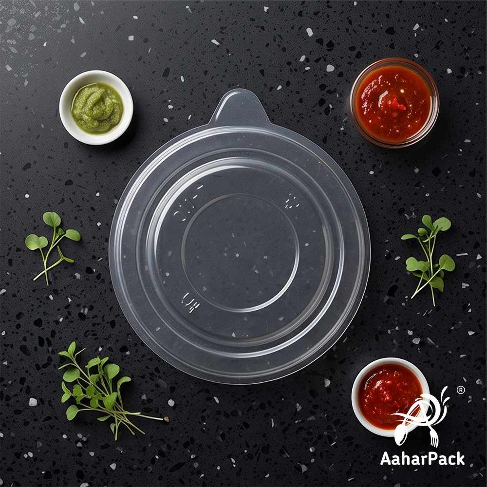 200 ML White Paper Bowls with Plastic Flat Lids (Pack of 150) - Small Disposable Paper Bowls | Premium Leak-Proof Takeaway Food Containers for Ice Cream, Desserts, Dips & Side Dishes