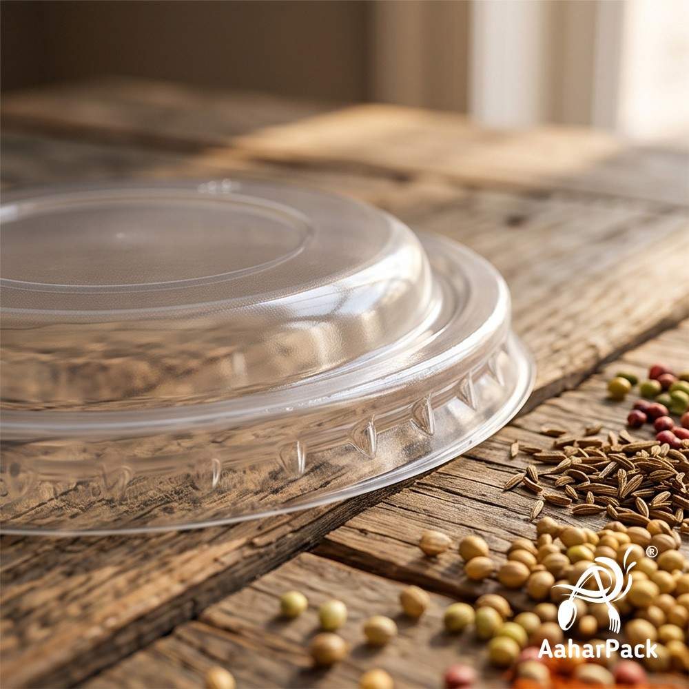 200 ML White Paper Bowls with Plastic Flat Lids (Pack of 150) - Small Disposable Paper Bowls | Premium Leak-Proof Takeaway Food Containers for Ice Cream, Desserts, Dips & Side Dishes