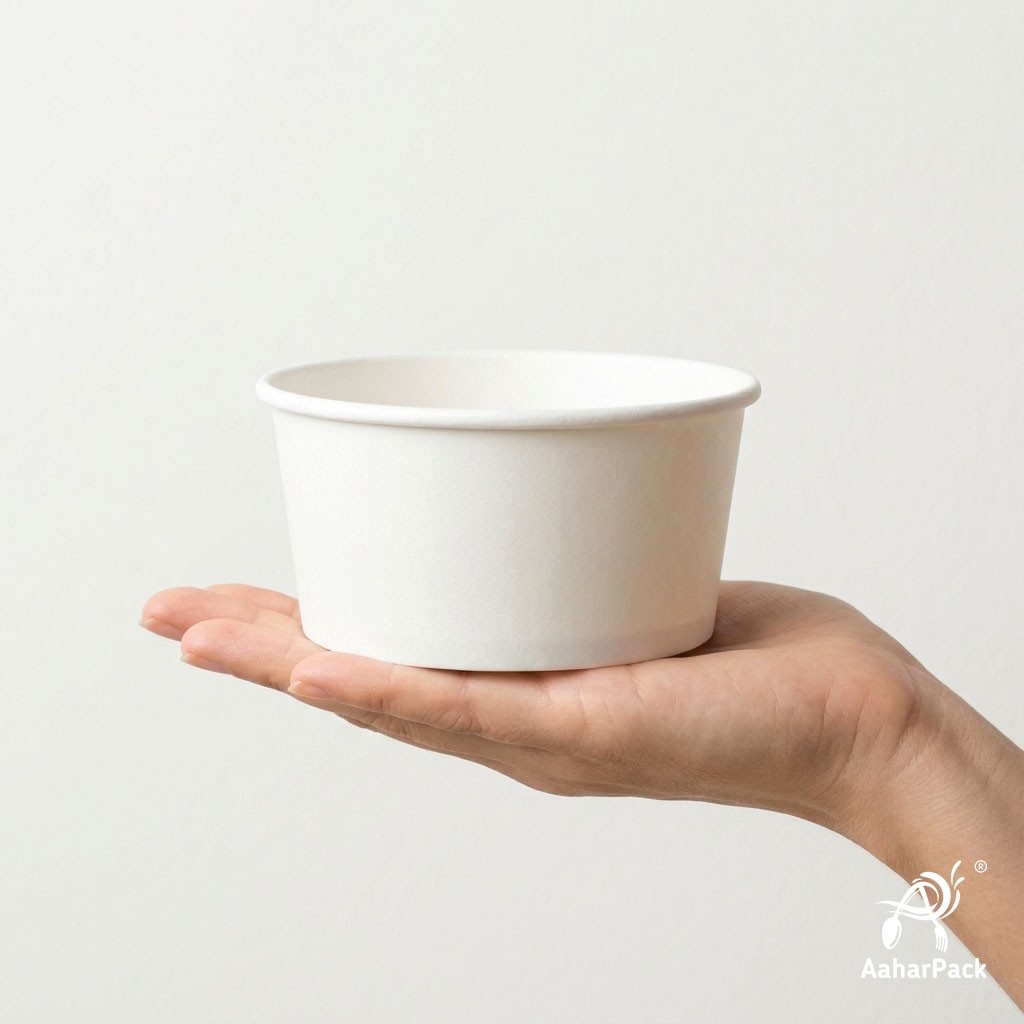 200 ML White Paper Bowls Without Lid (Pack of 250) - Small Disposable Paper Bowls | Premium Leak-Proof Food Containers for Ice Cream, Desserts, Sauces & Side Dishes