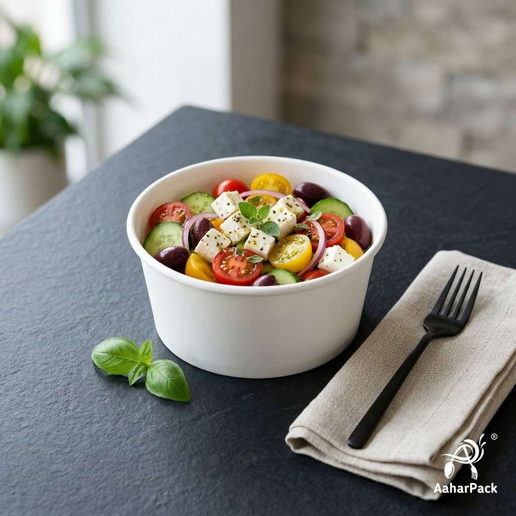 250 ML White Paper Bowls Without Lid (Pack of 200) - Small Disposable Paper Bowls | Premium Leak-Proof Food Containers for Hot Soups, Ice Cream, Desserts & Side Dishes