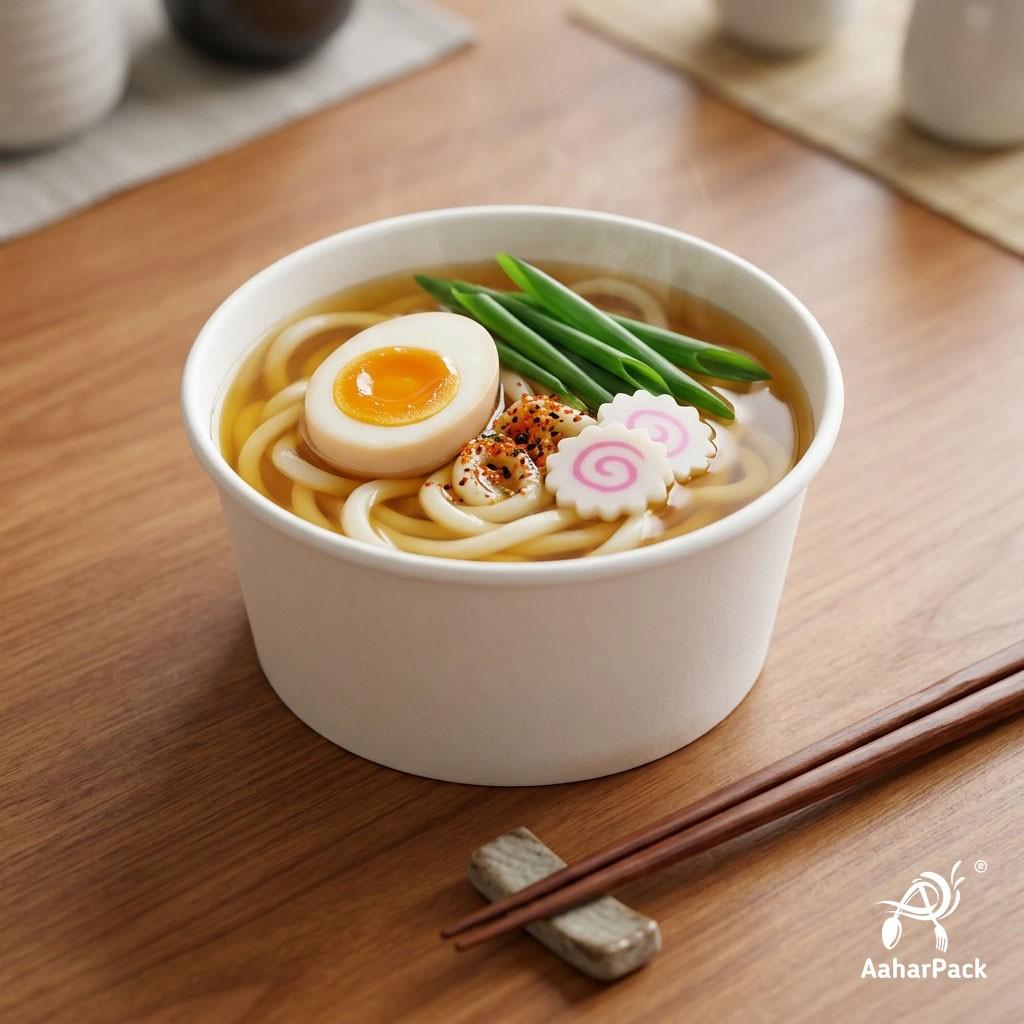 250 ML White Paper Bowls Without Lid (Pack of 200) - Small Disposable Paper Bowls | Premium Leak-Proof Food Containers for Hot Soups, Ice Cream, Desserts & Side Dishes