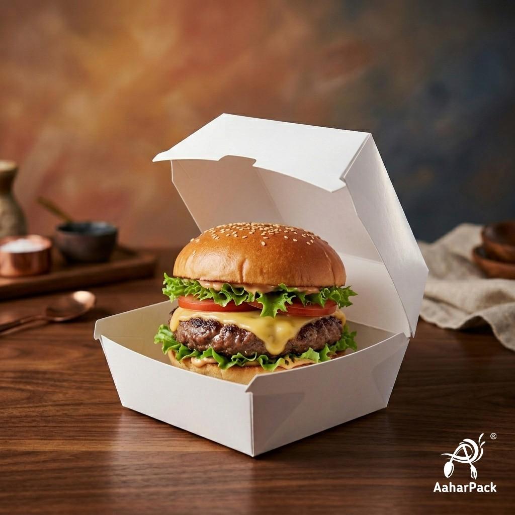 White Paper Burger Boxes