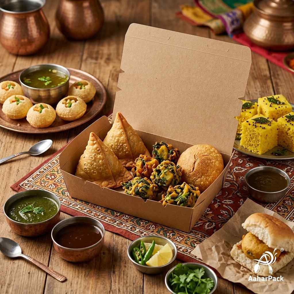 1200 ML Kraft Brown Paper Food Boxes (100 Pcs) - Large Eco-Friendly Takeaway Containers | Leak-Proof Packaging for Biryani & Meals