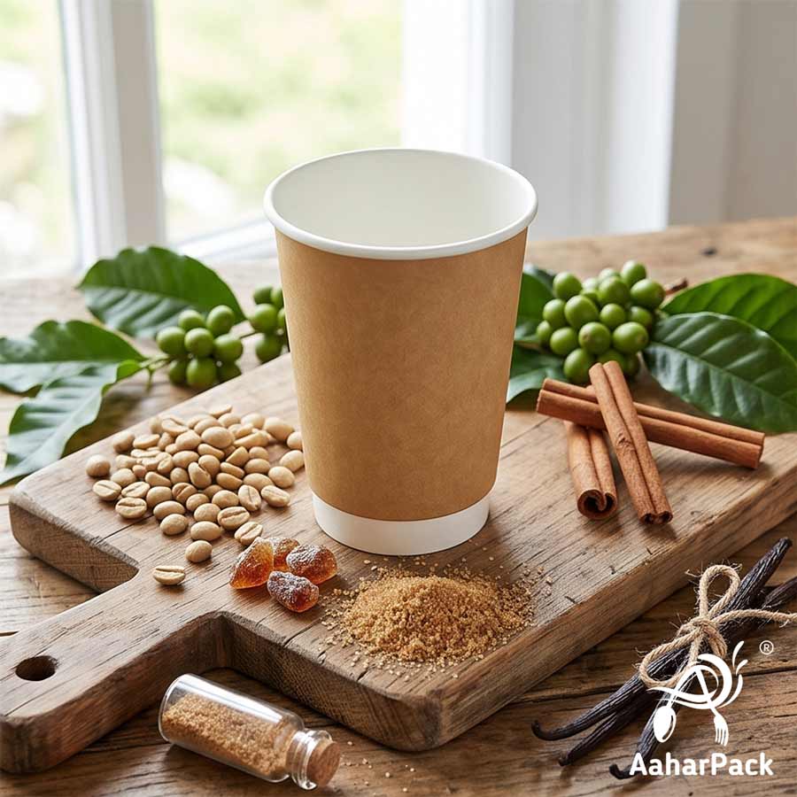 Kraft Double Wall Paper Cup without Lid