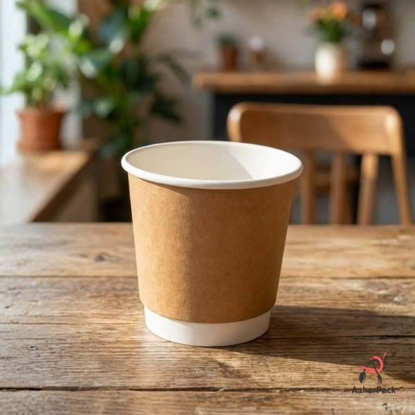 120 ML (4 oz) Kraft Double Wall Paper Cups (Pack of 400 Pcs) - Lidless Espresso & Cutting Chai Cups | Eco-Friendly Insulated Tasting Cups