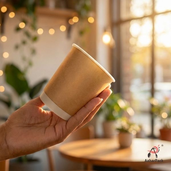 360 ML (12 oz) Kraft Double Wall Paper Cups Without Lid (Pack of 275) - Insulated Coffee & Beverage Cups
