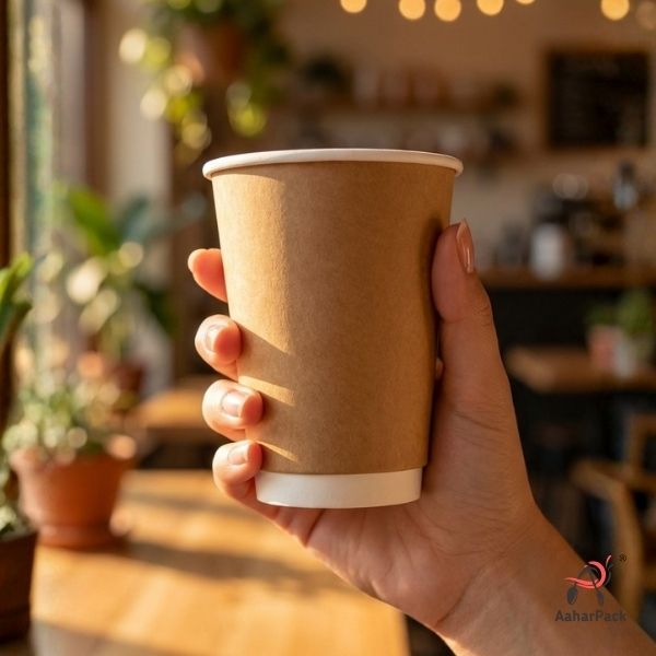 360 ML (12 oz) Kraft Double Wall Paper Cups Without Lid (Pack of 275) - Insulated Coffee & Beverage Cups
