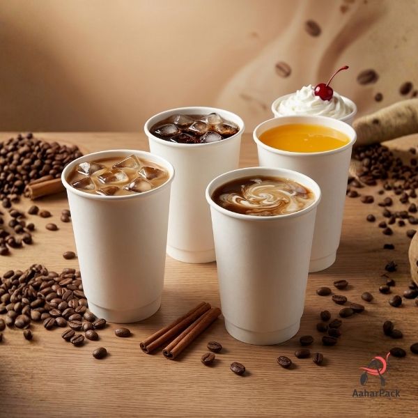210 ML (7 oz) White Double Wall Paper Cups Without Lid (Pack of 250) - Insulated Coffee & Beverage Cups