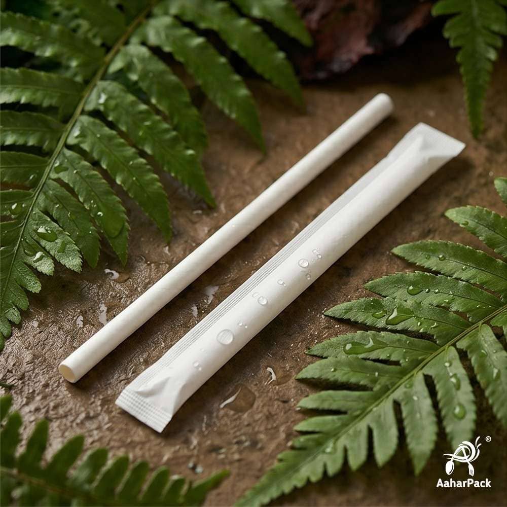 Individually Wrapped White Paper Straws