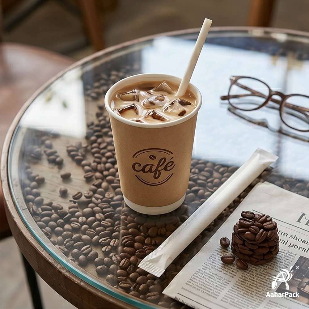 12mm White Individually Wrapped Paper Straws (Pack of 500) - Jumbo-Bore Boba & Thick Shake Biodegradable Drinking Straws for Cafes & Delivery